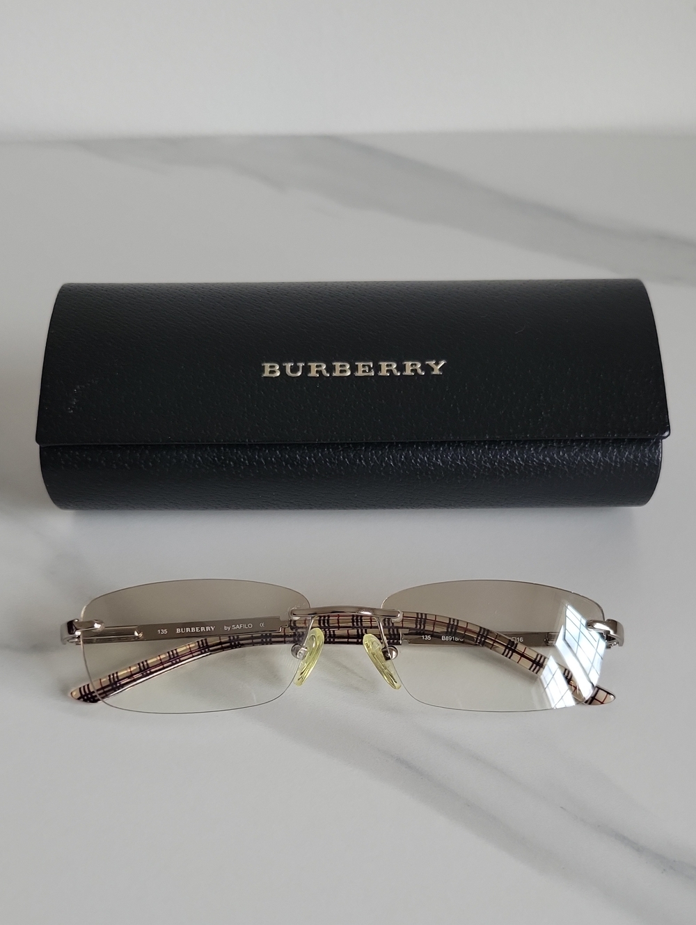 Vintage Burberry Rimless Eyeglasses Frame